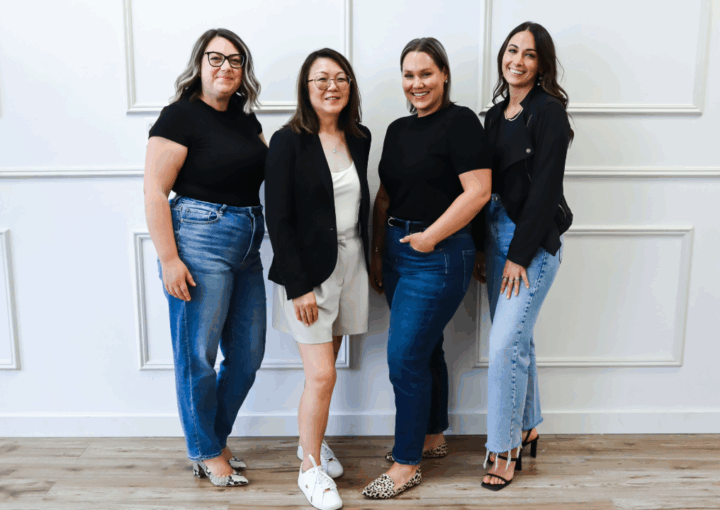 The myStoria leadership team — Meaghan Kay, Carly Malo, Helen Poon, and Jessica Chalk.
