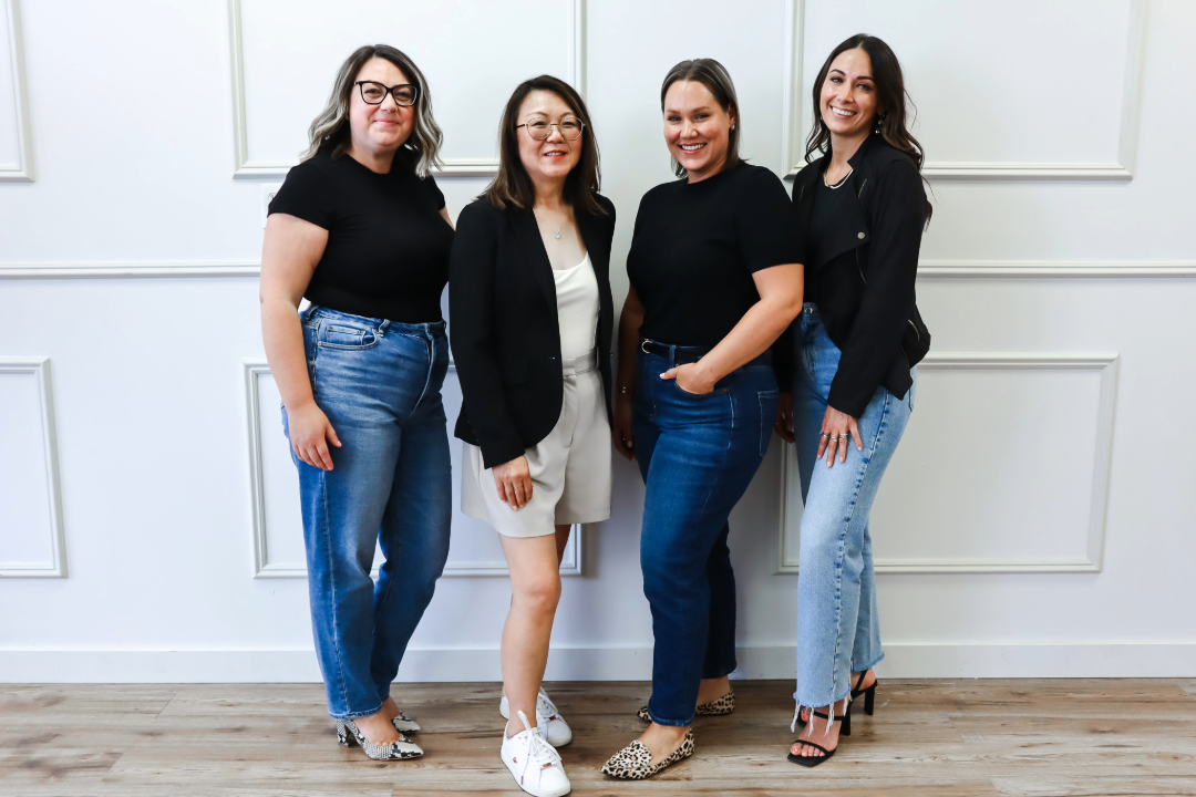 The myStoria leadership team — Meaghan Kay, Carly Malo, Helen Poon, and Jessica Chalk.