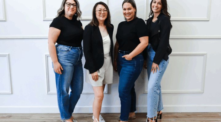 The myStoria leadership team — Meaghan Kay, Carly Malo, Helen Poon, and Jessica Chalk.