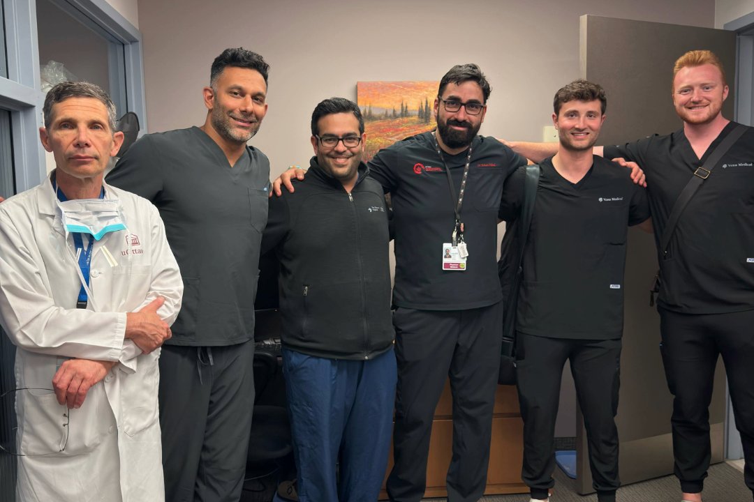 The Vena Medical team after a procedure with the Vena MicroAngioscope at The Ottawa Hospital.