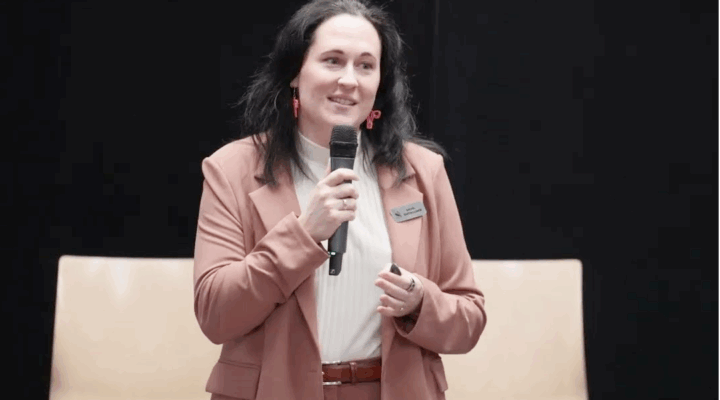 Rachel Bartholomew speaks at the Femtech Canada Forum: The State of Femtech in Canada in 2024.