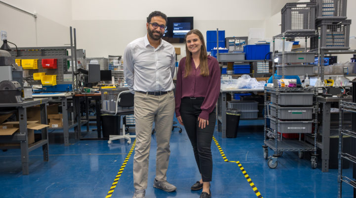 Youssef Helwa and Guen O'Hara at FluidAI's space inside MIX.