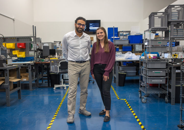 Youssef Helwa and Guen O'Hara at FluidAI's space inside MIX.