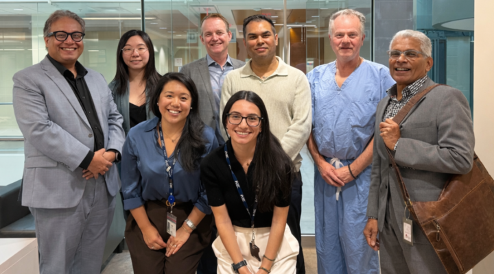 Philip Mohabir with the team from Hamilton Health Sciences (HHS) and the Ontario Bioscience Innovation Organization (OBIO).